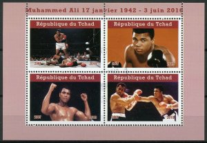 Muhammad Ali Stamps Chad 2019 CTO Famous People Boxing Sports 4v M/S II