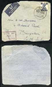 India KGVI 8a on Censored Front