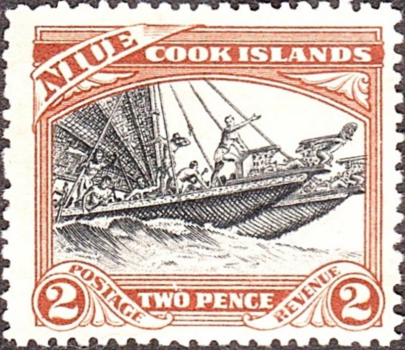 NIUE 1932 2d  Black & Red-Brown SG57 MH