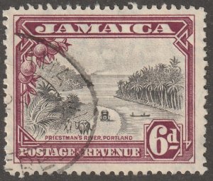 Jamaica, stamp, Scott#108,  used, hinged,  6d,