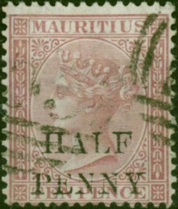 Mauritius 1876 1/2d on 10d Maroon SG77 Fine Used