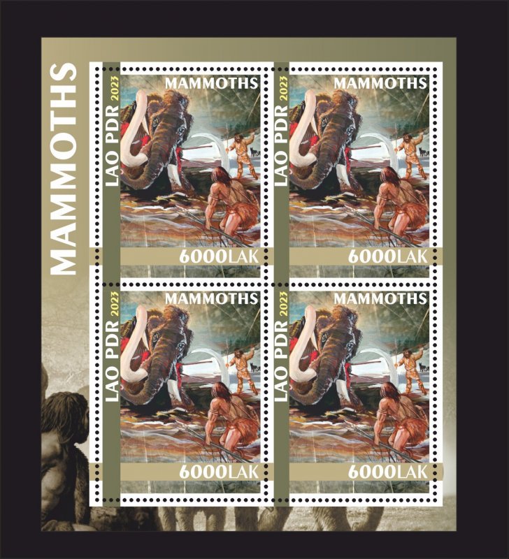 Stamps.Prehistoric Fauna Mammoths 2023 6 sheets perforated NEW