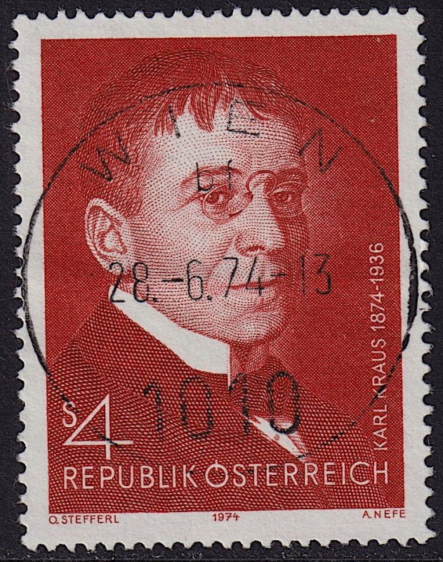 Austria - 1974 - Scott #986 - used - Poet Karl Kraus