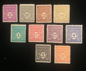 France 475 to 476H, O.G. mint hinged, complete set of 10