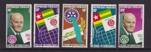 Togo   #821-822,C183-C185  cancelled 1972  Rotary International