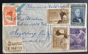 1951 Buenos Aires Argentina Airmail Cover To Magdeburg Germany