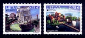 Lithuania Sc# 1126-7 MNH Europa 2018 / Bridges