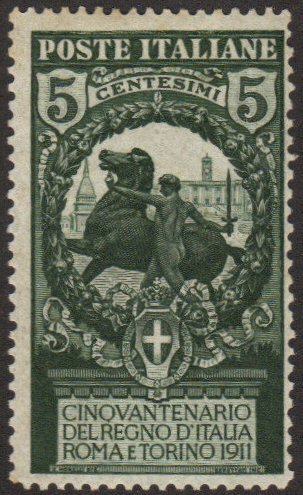 Italy #120 MH 5-cent Roma/Torino 1911