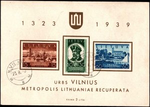 Lithuania #314-316a, Complete Set(4), 1940, Used, CTO