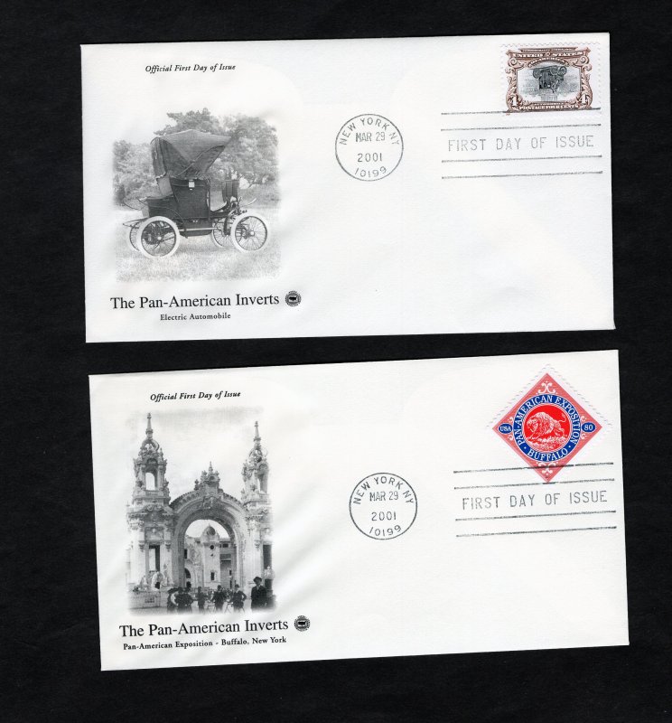 3505 Pan-American Inverts, FDC set/4, PCS