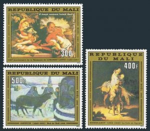 Mali C409-C411,MNH.Michel 819-821. Christmas 1980. Lorenzo,Rembrandt,Gauguin.