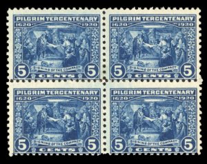 United States, 1910-30 #550 Cat$140, 1920 5c deep blue, block of four, hinged