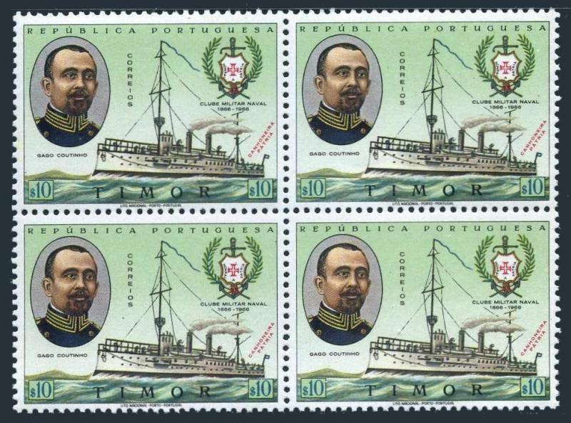 Timor Port 323 block/4,MNH.Mi 346. Navy Club 1967.Capt.Coutinho,gunboat Patria.