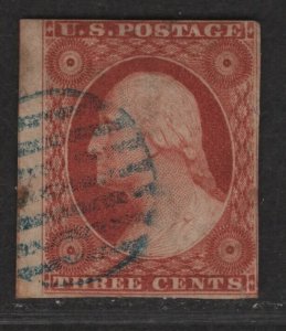 US Sc#10 used fine small edge tears Cv. $190 