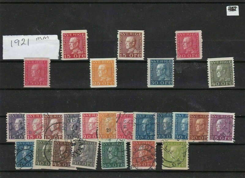 sweden 1921 mounted mint +used stamps cat £150 ref 7255