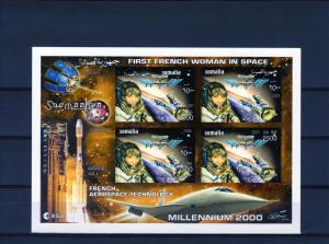 Somalia 2001  French Woman in Space/Concorde 4 Shlt Imperf.MNH VF