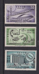 Turkey  #1509-1511  MNH  1961  communication and transportation CENTO