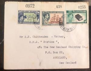 1953 Pitcairn Island Cover To The Shipping Co In Auckland New Zealand