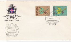 Europa Iceland 1965 Reykjavik Cancels Crest Pic Branch FDC Stamps Cover Ref25986