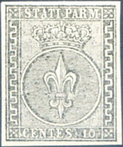 Parma. Lily 10 c. 1852. Lingue.