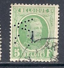 Belgium #189 perfin (U)  CV $1.60