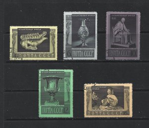 RUSSIA - 1966 TREASURES FROM THE HERMITAGE - SCOTT 3290 TO 3294 - USED
