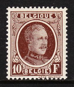 BELGIUM — SCOTT 190 — 1927 10fr KING ALBERT I — DARK BROWN — MH — SCV $60.00