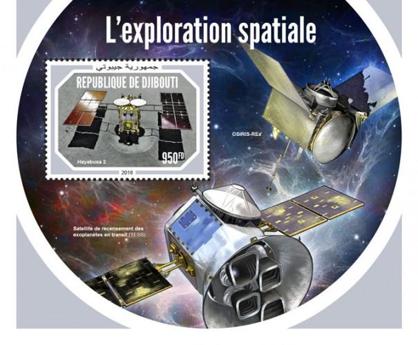 DJIBUTI - 2018 - Space Exploration - Perf Souv Sheet - M N H