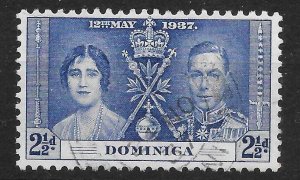 DOMINICA SG98 1937 CORONATION 2d BLUE USED (p)