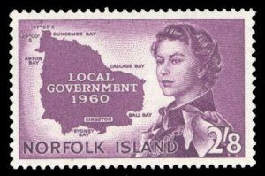 Norfolk Island 42, $19, 1960 2sh8p QEII, never hinged