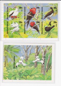 Marshall Islands # 400-406, Birds - Booklet Panes, Mint NH, 1/2 Cat.