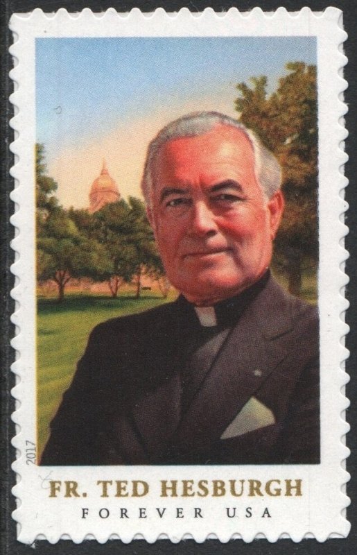 SC#5241 (49¢) Father Theodore Hesburgh Single (2017) SA