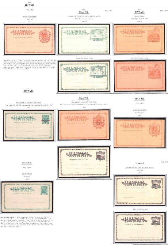 US Stamps Hawaii Ux1Ux9 SET Unused Postcards LOT 79028 United