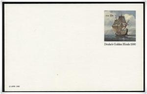 SC#UX86 19¢ Drake's Golden Hinde Postal Card Mint 