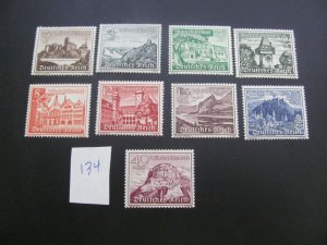 Germany 1939 MNH SC B160-168 SET  XF 60 EUROS (134)