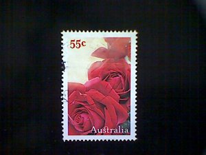 Australia, Scott #3023 used(o), 2009, Valentine Flowers, Roses, 55c
