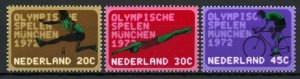 Netherlands Olympic Games Sport '72 Serie Set of 3 Stamps Mint NH 