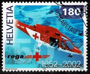 Switzerland 2002, Sc.#1114 used, 50 years Air Rescue Service: Rescue helicopter