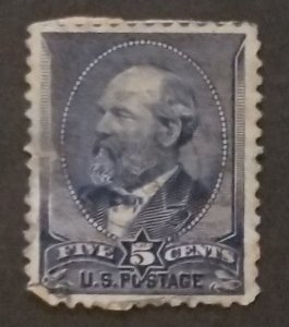 US Scott 216 1888 5c Garfield Used Stamp z9429