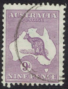 AUSTRALIA 1929 KANGAROO 9D SMALL MULTI WMK USED