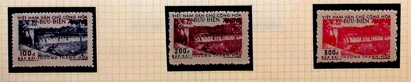 NORTH VIETNAM Sc 47-9 NH ISSUE OF 1956 - DAM - (CJ25)