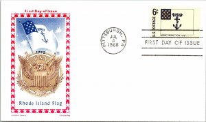 1968 FDC - Rhode Island Flag - Pittsburgh - F21325