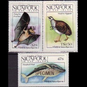 TONGA-NIUAFOU 1984 - Scott# 43-5 Wildlife Specimen 32s-1.5p NH