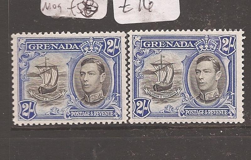 Grenada KGVI 2/- Ship SG 161,161a MOG (1avi)