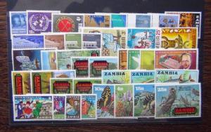 Zambia 1968 1972 sets Conservation Fish Medicine National Development etc MNH