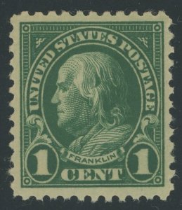 USA 552 - 1 cent Franklin Flat Plate Perf 11 - XF Mint-nh Sound