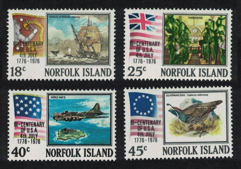 Norfolk Birds Bicentenary of American Revolution 4v SG#172-175 SC#194-197