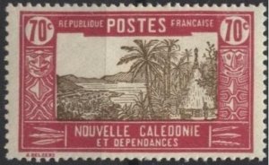 New Caledonia 152 (mh, adhesion) 70c landscape, dp rose & brn (1933)