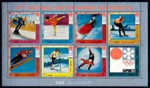 [96053] Yemen YAR 1971 Olympic Games Sapporo Figure Skating Skiing Sheet MNH