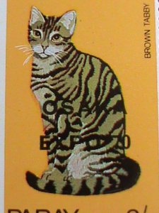 PABAY-1970-OSAKA EXPO'70 JAPAN-LOVELY BROWN TABBY CAT MNH- SHEET VF-EST.$12